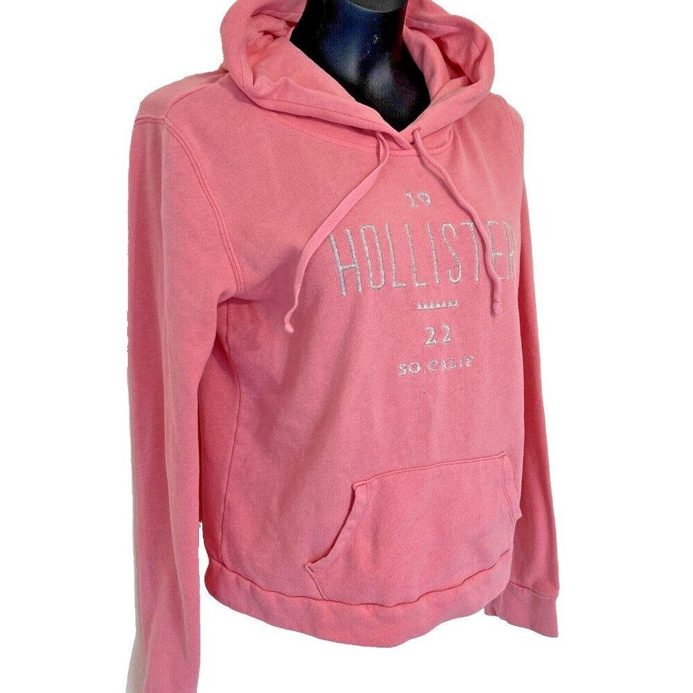 Hollister - Pink Branded Front Pocket Hooded Sweatshirt M - Picture 2 of 11